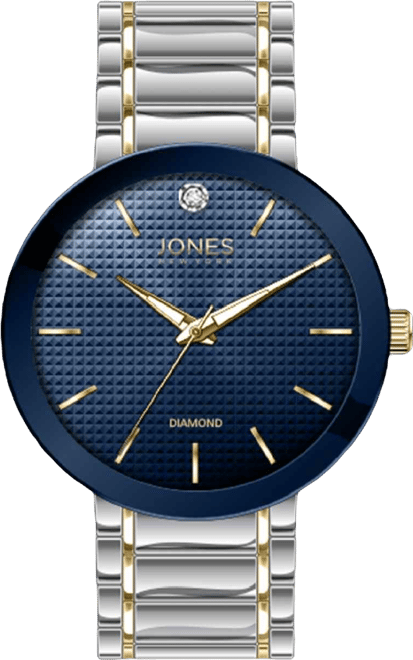 Men's Analog Shiny Two-Tone Metal Bracelet Watch 42mm