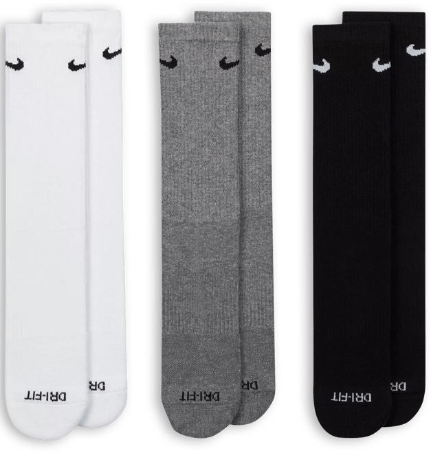 Unisex Everyday Plus Cushioned Training Crew Socks 3 Pairs