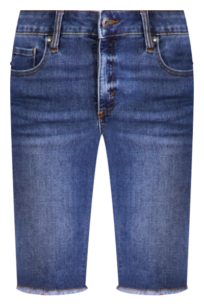 Women's Mid-Rise Raw-Edge Bermuda Jean Shorts, Created for Macy's
