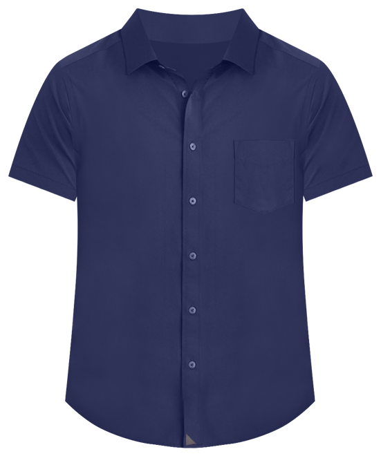 Men's Slim Fit Wrinkle-Free Performance Short Sleeve Gironde Button Up Shirt