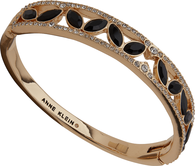 Women's Boxed Gold-Tone Crystal Hinge Bangle Bracelet