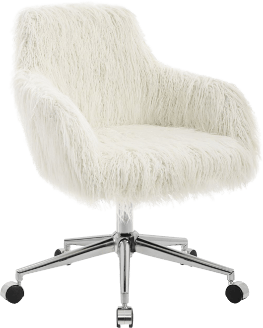 Linon Fiona Faux Fur Office Chair