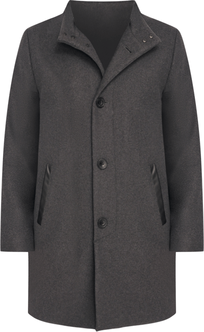 Men's Removable Hood Button Car Coat