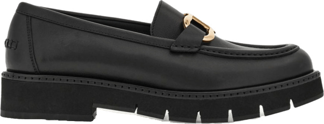 Ferragamo Women's Maryan Gancini Lug Sole Loafers