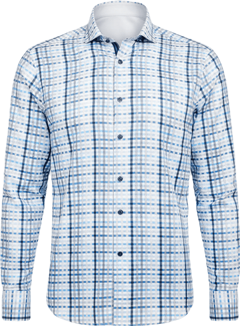 Men's Regular-Fit Dobby Plaid Dress Shirt