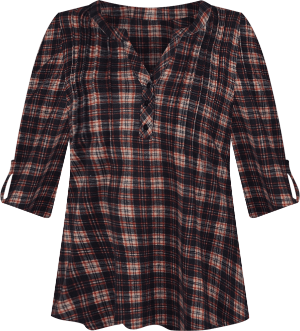 Petite Size 3/4 Roll Sleeve Top