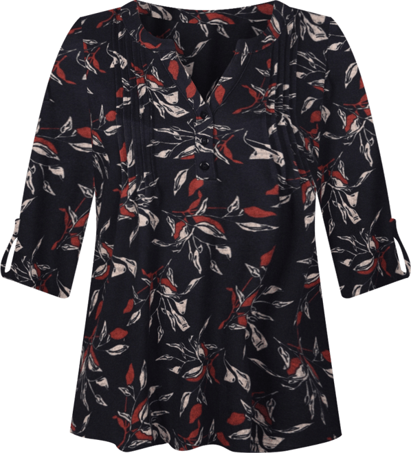 Petite Size 3/4 Roll Sleeve Top