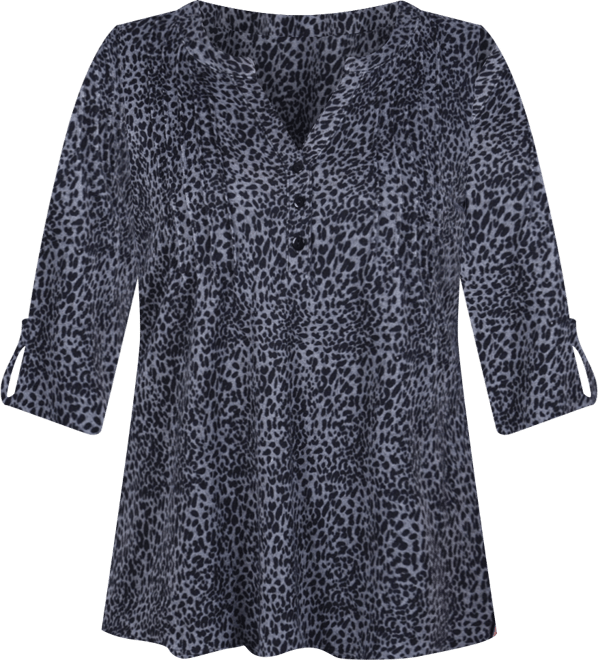 Petite Size 3/4 Roll Sleeve Top