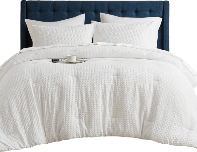 Mina Waffle Textured 3-Pc. Comforter Set, Full/Queen