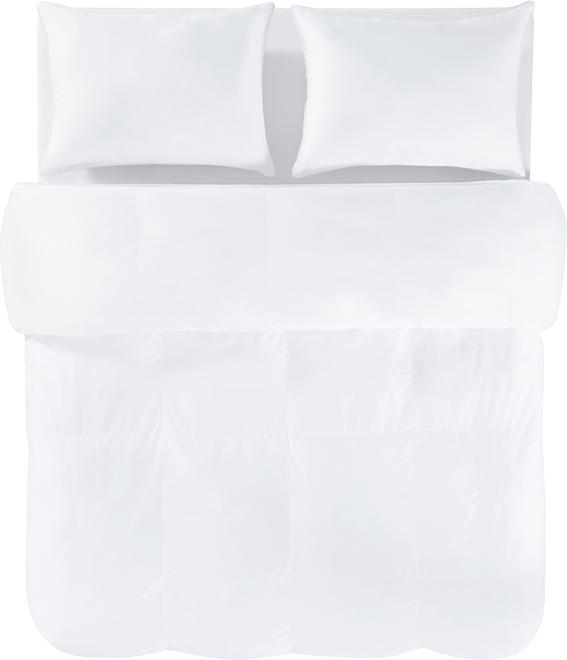 All Season RestAssured Down Oversized Comforter with Duvet Tabs, Oversized Queen