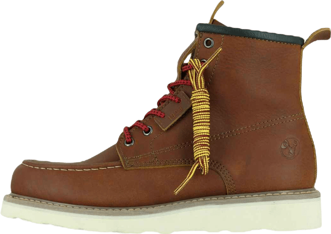 Men's 6” Moc Toe Work Boots for Men – Wedge Steel Toe Boots – Vibram Eva Outsole – Eh Rated