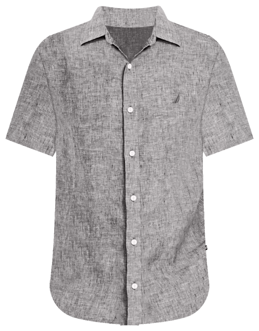 Men's Classic-Fit Solid Linen Short-Sleeve Shirt