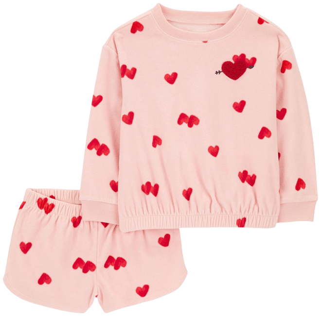 Heart print pajama online set