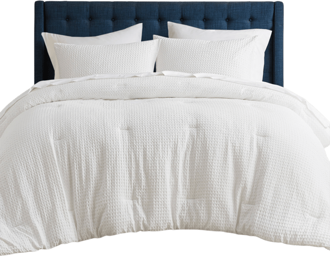Mina Waffle Textured 3-Pc. Comforter Set, King/California King
