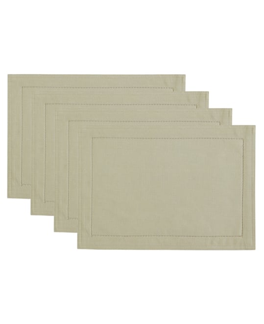 Alison Eyelet Punched Border Fabric Placemat, Set of 4