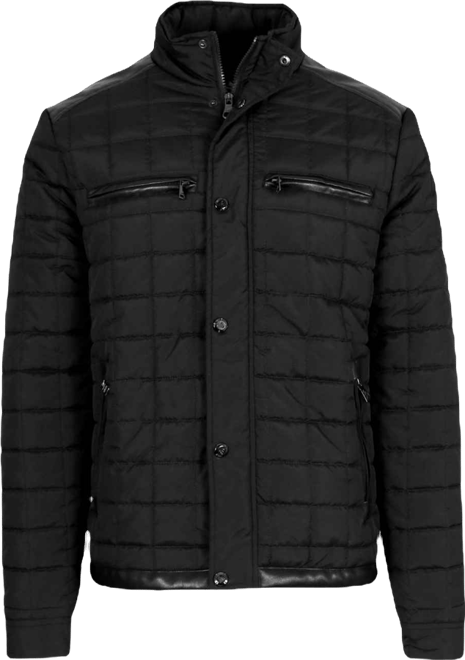 Men's Lightweight Quilted Jacket with Synthetic Trim Design