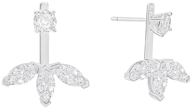 Clear Cubic Zirconia Jacket Earring
