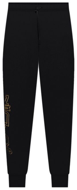 Jordan Take Flight Black and Gold Fleece Pants Big Kids Pants