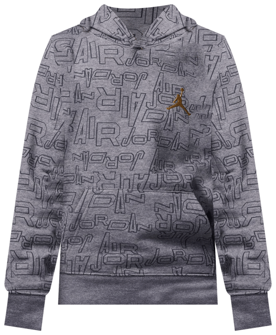 Jordan Take Flight Black and Gold Printed Pullover Big Kids Hoodie