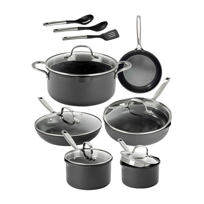 Gotham Steel Aqua Blue Pots and Pans Set, 12 Piece Nonstick Ceramic  Cookware, Includes Frying Pans, Stockpots & Saucepans, Stay Cool Handles,  Oven 
