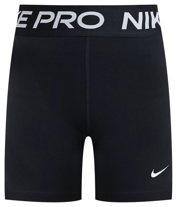 Nike Pro Big Kids' (Girls') 3 Shorts Large Carbon Heather/White