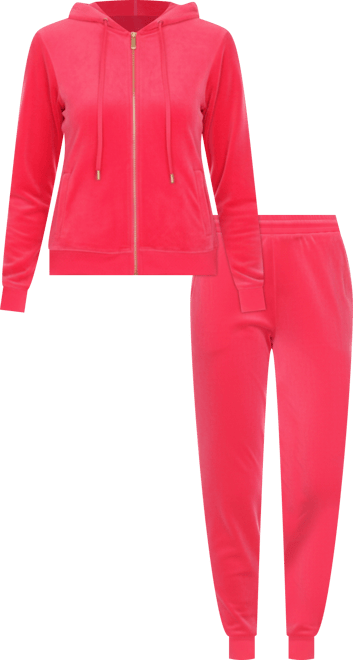 Women's Velour Tracksuit Loungewear 2pc Set