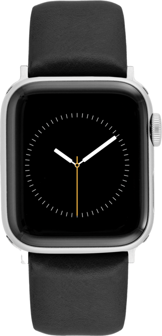 Men's Black Premium Leather Band Compatible with 42mm, 44mm, 45mm, Ultra, Ultra2 Apple Watch