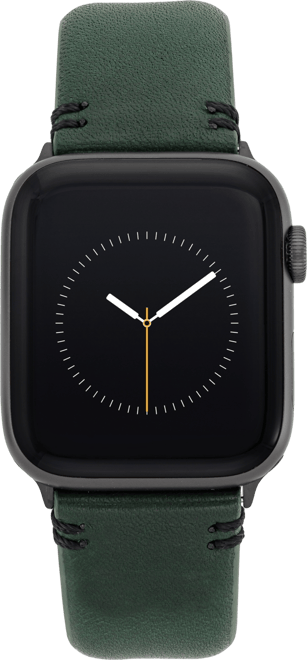 Men's Dark Green Premium Leather Band Compatible with 42mm, 44mm, 45mm, Ultra, Ultra2 Apple Watch