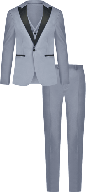 Men's 3-Piece Slim Fit Tuxedo with Peak Lapel