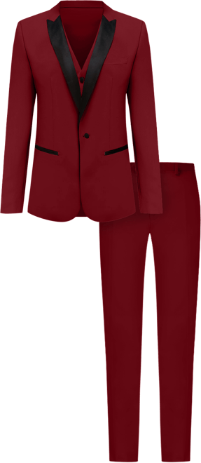 Men's 3-Piece Slim Fit Tuxedo with Peak Lapel