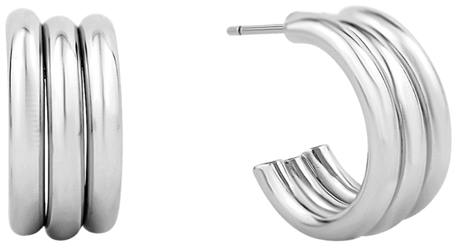 Silver-Plated or 18K Gold-Plated C Hoop Earring