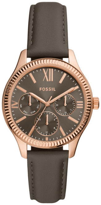 Women's Rye Multifunction Gray Leather Watch, 36mm