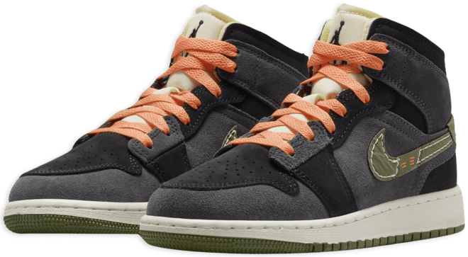 Air Jordan 1 Mid SE Craft Big Kids' Shoes
