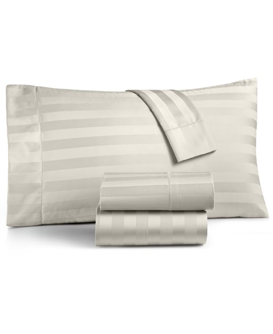 1.5" Stripe Extra Deep Pocket 550 Thread Count 100% Cotton 4-Pc. Sheet Set, King, Exclusively at Macy's