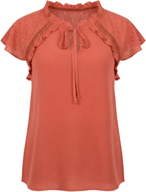 Petite Eyelet Sleeve Blouse