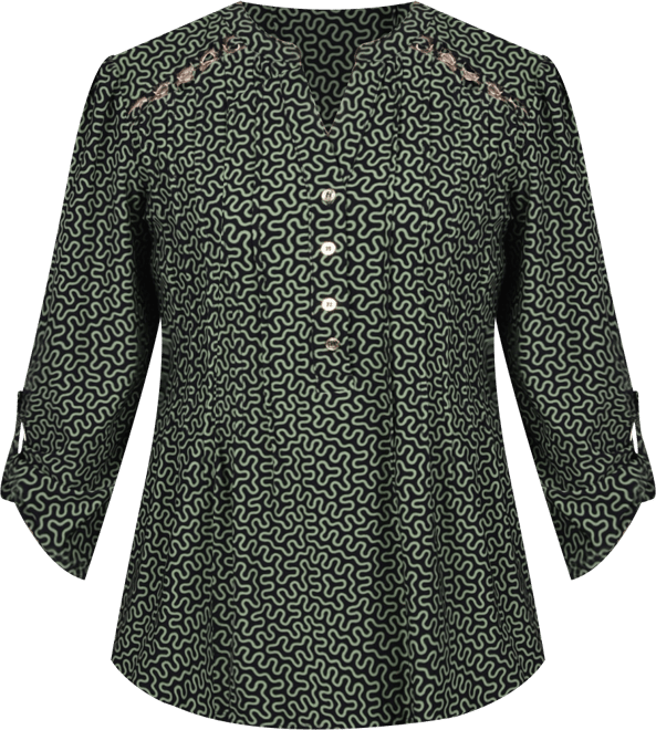 Petite Pin tuck Front Top with Chain Details