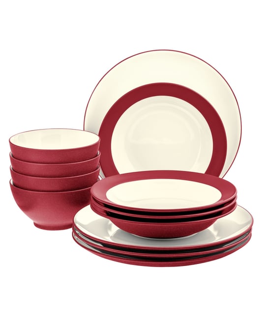 Colorwave Coupe 12-Piece Dinnerware Set, Service for 4