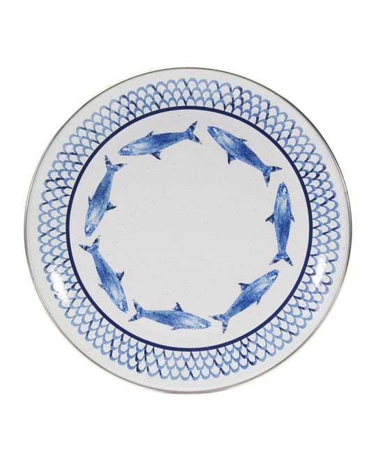 Fish Camp Enamelware Dinner Plates, Set of 4