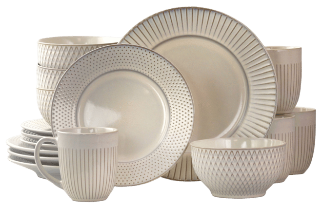 Round 16 Pc. Dinnerware Set, Service for 4