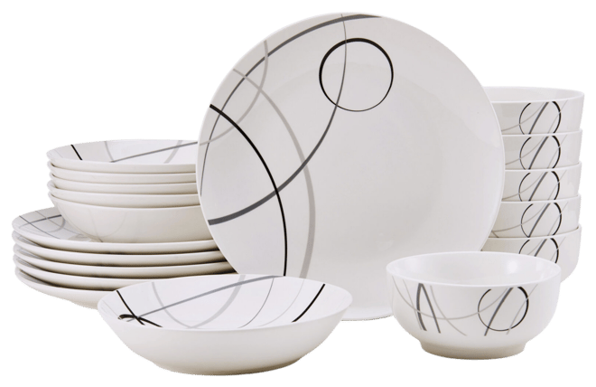 Circles 18 Pc. Dinnerware Set, Service for 6