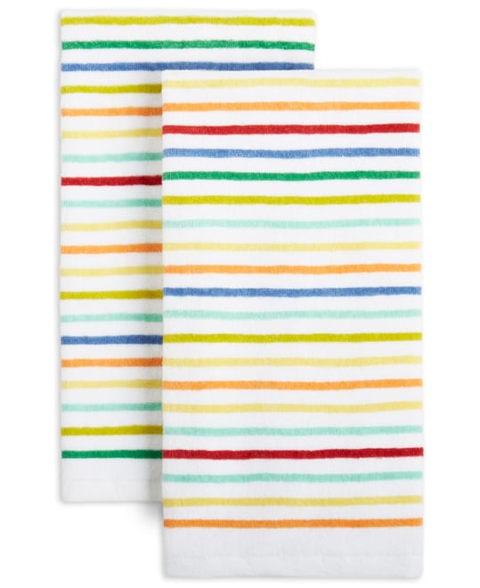 Tropical Stripe Kitchen Towels, Set of 2