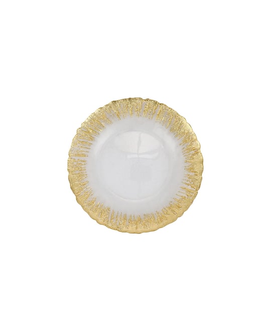 Rufolo Glass Gold Brushstroke Canape Plate 6"