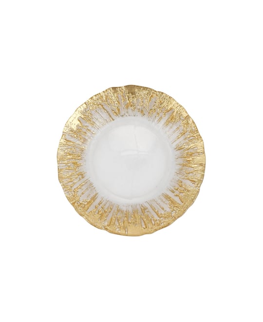 Rufolo Glass Gold Brushstroke Salad Plate 8.5"