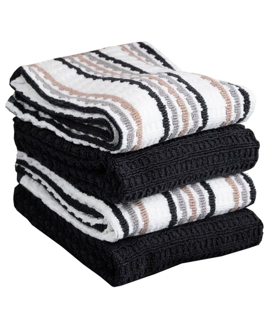 T-fal Red Solid and Stripe Cotton Waffle Terry Kitchen Towel (Set of 4) T-fal Red Solid and Stripe Cotton Waffle Terry Kitchen Towel (Set of 4)