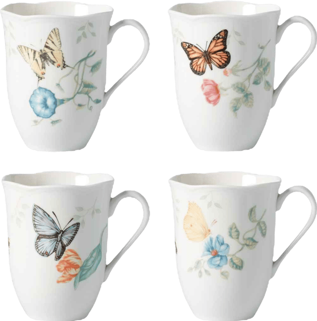 Butterfly Meadow Mugs, Set of 4