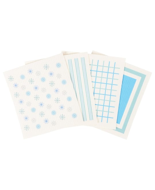Swedish Dish Cloths, Snowflakes, Set of 4