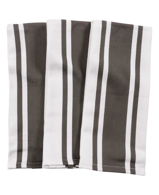 Union Stripe Cotton 3 Piece Kitchen Dish Towel Set, 18" x 28"