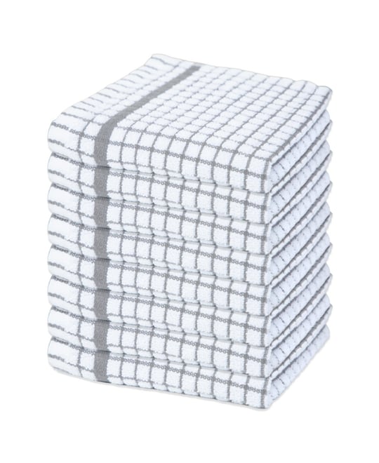 Classic Checkered Dishcloths (Pack of 8), 100% Cotton. Color Options, 13x13 in.