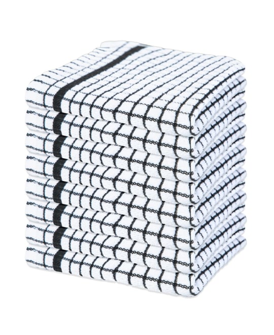 Classic Checkered Dishcloths (Pack of 8), 100% Cotton. Color Options, 13x13 in.