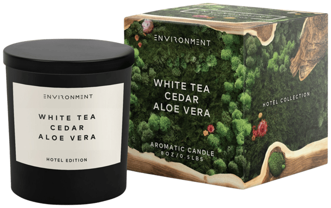 White Tea, Cedar & Aloe Vera Candle (Inspired by 5-Star Hotels), 8 oz.